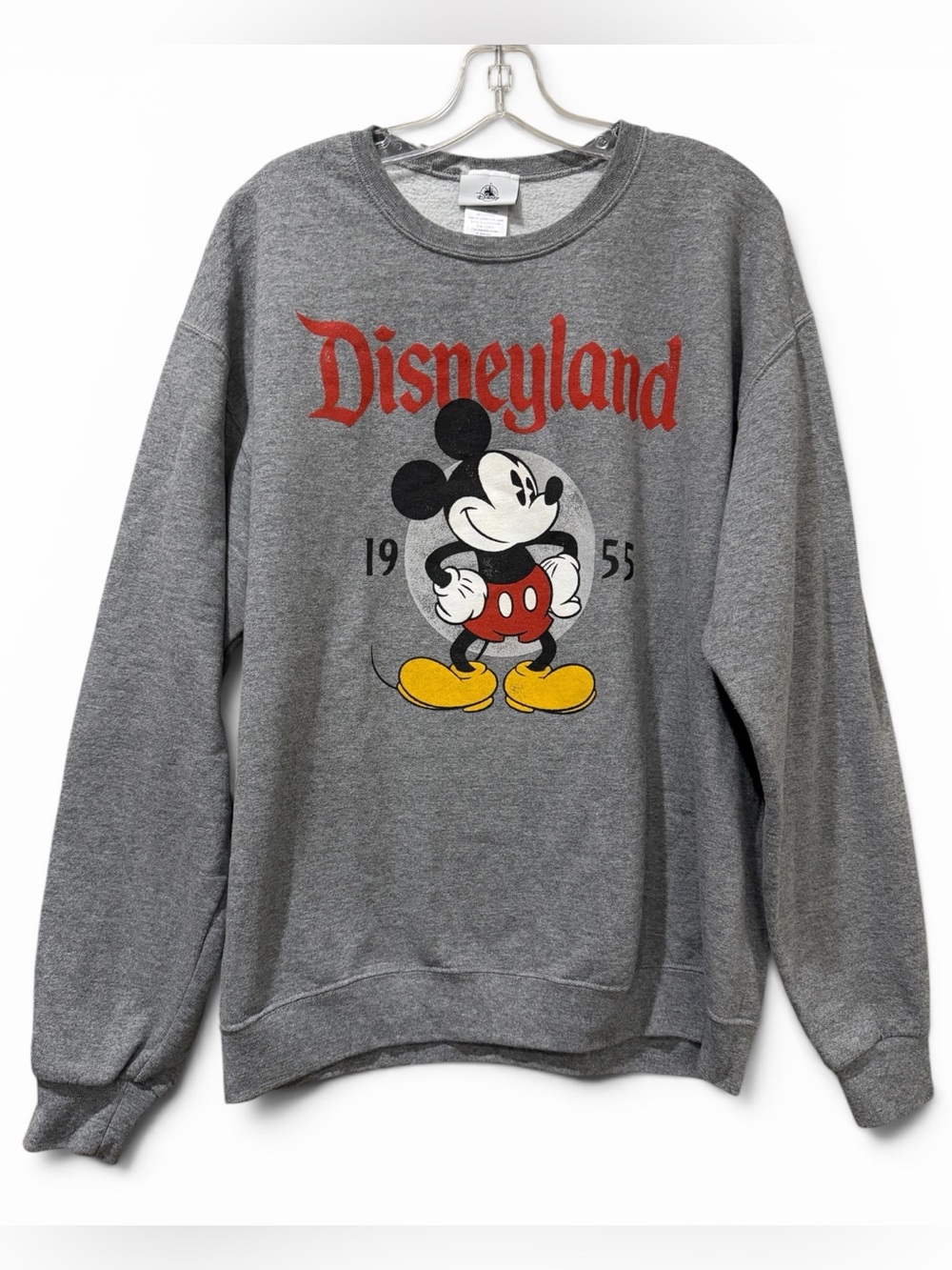 Mickey Disney Vintage Large Long Sleeve Gray Crew Neck Sweatshirt B1
